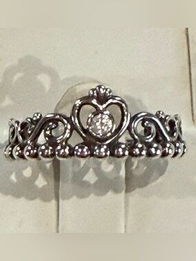 Pandora Princess Tiara Crown Ring size 58